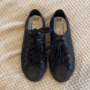 Black Leather Sneakers